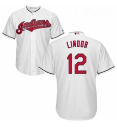 Youth Majestic Cleveland Indians 12 Francisco Lindor Authentic White Home Cool Base MLB Jersey Youth Majestic Cleveland Indians 12 Francisco Lindor Authentic White Home Cool Base MLB Jersey