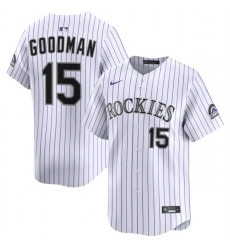 Men Colorado Rockies 15 Hunter Goodman White Home Limited Stitched Baseball Jersey