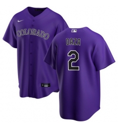 Men Colorado Rockies 2 Yonathan Daza Purple Stitched Baseball Jersey Men Colorado Rockies 2 Yonathan Daza Purple Stitched Baseball Jersey