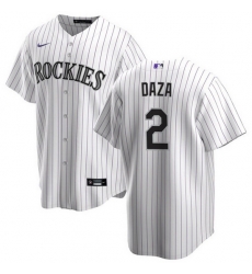 Men Colorado Rockies 2 Yonathan Daza White Stitched Baseball Jersey Men Colorado Rockies 2 Yonathan Daza White Stitched Baseball Jersey
