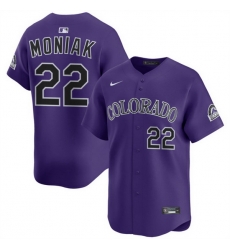 Men Colorado Rockies 22 Mickey Moniak Purple Limited Stitched Baseball Jersey Men Colorado Rockies 22 Mickey Moniak Purple Limited Stitched Baseball Jersey