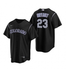 Men Colorado Rockies 23 Kris Bryant Black Stitched Baseball Jersey Men Colorado Rockies 23 Kris Bryant Black Stitched Baseball Jersey