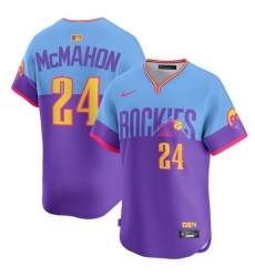 Men Colorado Rockies 24 Ryan McMahon Purple Light Blue 2025 City Connect Limited Stitched Baseball Jersey Men Colorado Rockies 24 Ryan McMahon Purple Light Blue 2025 City Connect Limited Stitched Baseball Jersey