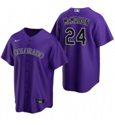 Men Colorado Rockies 24 Ryan McMahon Purple Stitched Baseball Jerse Men Colorado Rockies 24 Ryan McMahon Purple Stitched Baseball Jerse