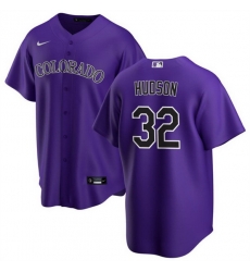 Men Colorado Rockies 32 Dakota Hudson Purple Cool Base Stitched Baseball Jersey Men Colorado Rockies 32 Dakota Hudson Purple Cool Base Stitched Baseball Jersey