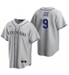Men Colorado Rockies 9 Connor Joe Grey Stitched Baseball Jerse Men Colorado Rockies 9 Connor Joe Grey Stitched Baseball Jerse