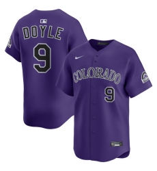 Men's Colorado Rockies #9 Brenton Doyle Purple Limited Stitched Baseball Jersey Men's Colorado Rockies #9 Brenton Doyle Purple Limited Stitched Baseball Jersey