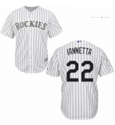 Mens Majestic Colorado Rockies 22 Chris Iannetta Replica White Home Cool Base MLB Jersey Mens Majestic Colorado Rockies 22 Chris Iannetta Replica White Home Cool Base MLB Jersey