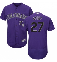 Mens Majestic Colorado Rockies 27 Trevor Story Purple Alternate Flex Base Authentic Collection MLB Jersey Mens Majestic Colorado Rockies 27 Trevor Story Purple Alternate Flex Base Authentic Collection MLB Jersey