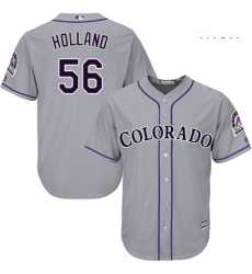 Mens Majestic Colorado Rockies 56 Greg Holland Replica Grey Road Cool Base MLB Jersey Mens Majestic Colorado Rockies 56 Greg Holland Replica Grey Road Cool Base MLB Jersey