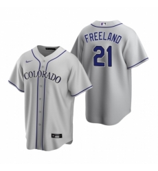 Mens Nike Colorado Rockies 21 Kyle Freeland Gray Road Stitched Baseball Jersey Mens Nike Colorado Rockies 21 Kyle Freeland Gray Road Stitched Baseball Jersey