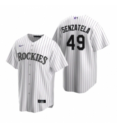 Mens Nike Colorado Rockies 49 Antonio Senzatela White Home Stitched Baseball Jersey Mens Nike Colorado Rockies 49 Antonio Senzatela White Home Stitched Baseball Jersey