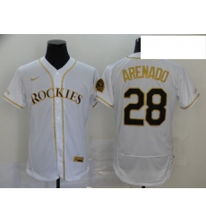 Rockies 28 Nolan Arenado White Gold 2020 Nike Flexbase Jersey Rockies 28 Nolan Arenado White Gold 2020 Nike Flexbase Jersey