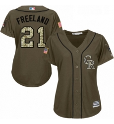 Womens Majestic Colorado Rockies 21 Kyle Freeland Authentic Green Salute to Service MLB Jersey Womens Majestic Colorado Rockies 21 Kyle Freeland Authentic Green Salute to Service MLB Jersey