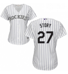 Womens Majestic Colorado Rockies 27 Trevor Story Authentic White Home Cool Base MLB Jersey Womens Majestic Colorado Rockies 27 Trevor Story Authentic White Home Cool Base MLB Jersey