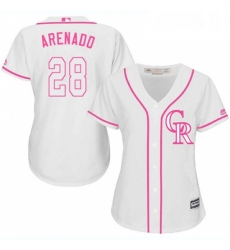 Womens Majestic Colorado Rockies 28 Nolan Arenado Replica White Fashion Cool Base MLB Jersey Womens Majestic Colorado Rockies 28 Nolan Arenado Replica White Fashion Cool Base MLB Jersey