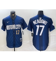 Men Detroit Tigers 17 Parker Meadows 2024 Navy City Connect Cool Base Limited Stitched Jersey 3 Men Detroit Tigers 17 Parker Meadows 2024 Navy City Connect Cool Base Limited Stitched Jersey 3