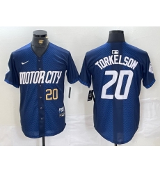 Men Detroit Tigers 20 Spencer Torkelson 2024 Navy City Connect Cool Base Limited jerseys 2 Men Detroit Tigers 20 Spencer Torkelson 2024 Navy City Connect Cool Base Limited jerseys 2