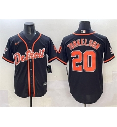 Men Detroit Tigers 20 Spencer Torkelson Black With Patch Cool Base Stitched Baseball Jersey Men Detroit Tigers 20 Spencer Torkelson Black With Patch Cool Base Stitched Baseball Jersey