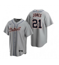 Men Detroit Tigers 21 Jacoby Jones Grey Cool Base Stitched Jersey Men Detroit Tigers 21 Jacoby Jones Grey Cool Base Stitched Jersey