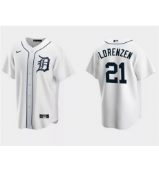 Men Detroit Tigers 21 Michael Lorenzen White Cool Base Stitched Jersey Men Detroit Tigers 21 Michael Lorenzen White Cool Base Stitched Jersey
