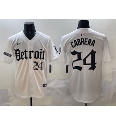 Men Detroit Tigers 24 Miguel Cabrera White 27Motor Gothic Edition 27 Vapor Premier Limited Stitched Baseball Jersey fanswish net Men Detroit Tigers 24 Miguel Cabrera White 27Motor Gothic Edition 27 Vapor Premier Limited Stitched Baseball Jersey fanswish net
