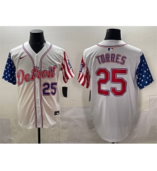 Men Detroit Tigers 25 Gleyber Torres White 2025 Memorial Day Vapor Premier Limited Stitched Baseball Jersey Men Detroit Tigers 25 Gleyber Torres White 2025 Memorial Day Vapor Premier Limited Stitched Baseball Jersey