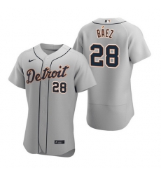 Men Detroit Tigers 28 Javier Baez Grey Flex Base Stitched jersey Men Detroit Tigers 28 Javier Baez Grey Flex Base Stitched jersey
