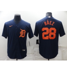 Men Detroit Tigers 28 Javier Baez Navy Cool Base Stitched Jerse Men Detroit Tigers 28 Javier Baez Navy Cool Base Stitched Jerse