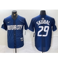 Men Detroit Tigers 29 Tarik Skubal 2024 Navy City Connect Cool Base Stitched Limited jerseys 2 Men Detroit Tigers 29 Tarik Skubal 2024 Navy City Connect Cool Base Stitched Limited jerseys 2
