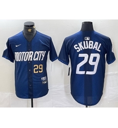 Men Detroit Tigers 29 Tarik Skubal 2024 Navy City Connect Cool Base Stitched Limited jerseys 3 Men Detroit Tigers 29 Tarik Skubal 2024 Navy City Connect Cool Base Stitched Limited jerseys 3