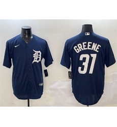 Men Detroit Tigers 31 Riley Greene Navy Cool Base Stitched Baseball Jersey Men Detroit Tigers 31 Riley Greene Navy Cool Base Stitched Baseball Jersey