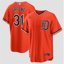 Men Detroit Tigers  31 Riley Greene Orange Alternate Stitched Baseball Jersey