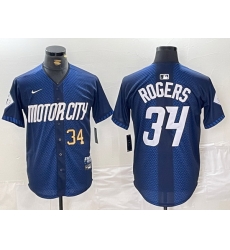 Men Detroit Tigers 34 Jake Rogers 2024 Navy City Connect Cool Base Limited Stitched Jersey 2 Men Detroit Tigers 34 Jake Rogers 2024 Navy City Connect Cool Base Limited Stitched Jersey 2