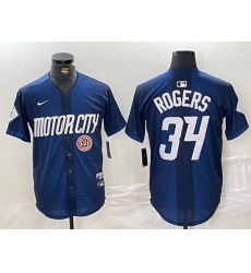 Men Detroit Tigers 34 Jake Rogers 2024 Navy City Connect Cool Base Limited Stitched Jersey 4 Men Detroit Tigers 34 Jake Rogers 2024 Navy City Connect Cool Base Limited Stitched Jersey 4