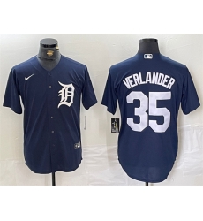 Men Detroit Tigers 35 Justin Verlander Navy Cool Base Stitched Baseball Jersey Men Detroit Tigers 35 Justin Verlander Navy Cool Base Stitched Baseball Jersey