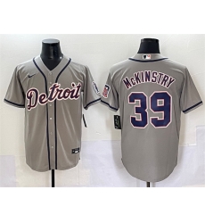 Men Detroit Tigers 39 Zach McKinstry Grey Cool Base Stitched Baseball Jersey