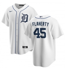Men Detroit Tigers 45 Jack Flaherty White Cool Base Stitched Baseball Jersey Men Detroit Tigers 45 Jack Flaherty White Cool Base Stitched Baseball Jersey