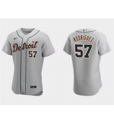 Men Detroit Tigers 57 Eduardo Rodriguez Grey Flex Base Stitched Jersey Men Detroit Tigers 57 Eduardo Rodriguez Grey Flex Base Stitched Jersey