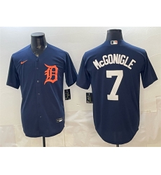 Men Detroit Tigers  7 Kevin McGonigle Navy Cool Base Stitched Baseball Jersey