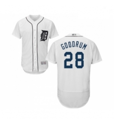 Mens Detroit Tigers 28 Niko Goodrum White Home Flex Base Authentic Collection Baseball Jersey Mens Detroit Tigers 28 Niko Goodrum White Home Flex Base Authentic Collection Baseball Jersey
