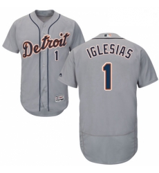 Mens Majestic Detroit Tigers 1 Jose Iglesias Grey Road Flex Base Authentic Collection MLB Jersey Mens Majestic Detroit Tigers 1 Jose Iglesias Grey Road Flex Base Authentic Collection MLB Jersey