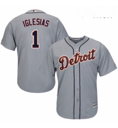 Mens Majestic Detroit Tigers 1 Jose Iglesias Replica Grey Road Cool Base MLB Jersey Mens Majestic Detroit Tigers 1 Jose Iglesias Replica Grey Road Cool Base MLB Jersey