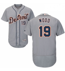 Mens Majestic Detroit Tigers 19 Travis Wood Grey Road Flex Base Authentic Collection MLB Jersey Mens Majestic Detroit Tigers 19 Travis Wood Grey Road Flex Base Authentic Collection MLB Jersey
