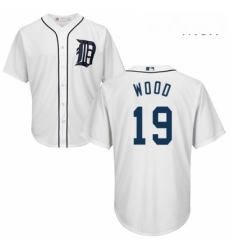 Mens Majestic Detroit Tigers 19 Travis Wood Replica White Home Cool Base MLB Jersey Mens Majestic Detroit Tigers 19 Travis Wood Replica White Home Cool Base MLB Jersey