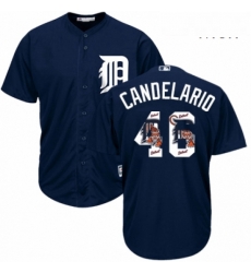 Mens Majestic Detroit Tigers 46 Jeimer Candelario Authentic Navy Blue Team Logo Fashion Cool Base MLB Jersey Mens Majestic Detroit Tigers 46 Jeimer Candelario Authentic Navy Blue Team Logo Fashion Cool Base MLB Jersey