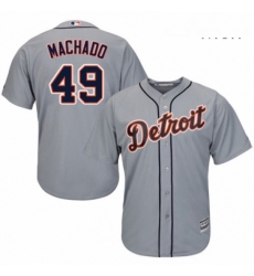 Mens Majestic Detroit Tigers 49 Dixon Machado Replica Grey Road Cool Base MLB Jersey Mens Majestic Detroit Tigers 49 Dixon Machado Replica Grey Road Cool Base MLB Jersey