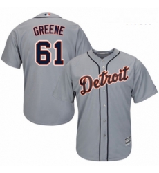 Mens Majestic Detroit Tigers 61 Shane Greene Replica Grey Road Cool Base MLB Jersey Mens Majestic Detroit Tigers 61 Shane Greene Replica Grey Road Cool Base MLB Jersey