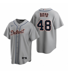 Mens Nike Detroit Tigers 48 Matthew Boyd Gray Road Stitched Baseball Jersey Mens Nike Detroit Tigers 48 Matthew Boyd Gray Road Stitched Baseball Jersey