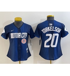 Women Detroit Tigers 20 Spencer Torkelson 2024 Navy City Connect Cool Base Limited Stitched Baseball Jersey 3 Women Detroit Tigers 20 Spencer Torkelson 2024 Navy City Connect Cool Base Limited Stitched Baseball Jersey 3